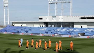 El once del Valencia, en Valdebebas.