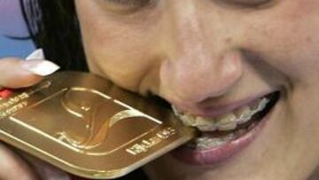 <strong>PLUSMARCA.</strong> La española Mireia Belmonte, campeona de Europa los 400 metros estilos en piscina corta, ha reconocido hoy su sorpresa por lograr la plusmarca mundial de esta distancia.