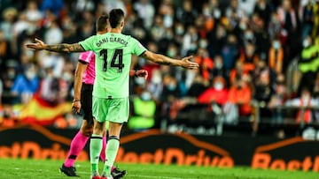 Dani Garc&iacute;a ante el Valencia en Copa.