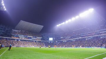 Fans o Aficion during the 16th round match between America and Pachuca as part of the Liga BBVA MX, Torneo Apertura 2024 at Cuauhtemoc Stadium on November 06, 2024 in Puebla, Mexico.