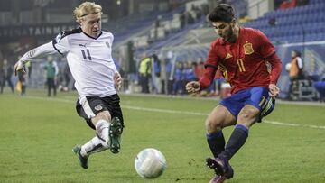 Asensio durante su &uacute;ltimo partido con la sub-21. 