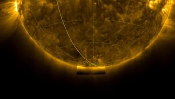 Imágenes del polo sur del Sol captadas por la sonda Solar Orbiter de la ESA.
