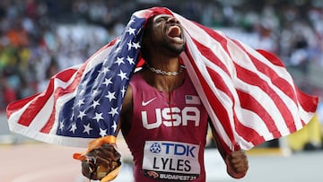 Noah Lyles, oro en los Mundiales de Budapest 2023.