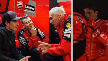 Marc Márquez, en sus primeros pasos como piloto oficial de Ducati.