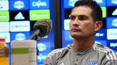 Mackalister Silva en rueda de prensa de Millonarios.