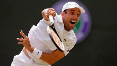 Roberto Bautista Agut, en su partido de cuartos de final de Wimbledon.