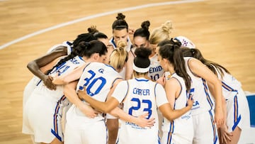 Las jugadoras del Perfumerías Avenida, en un partido de Euroliga esta temporada.