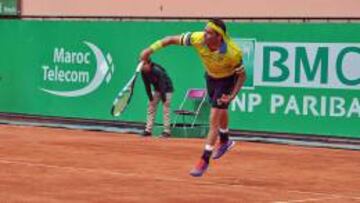 Monta&ntilde;&eacute;s durante el partido ante Delbonis. 