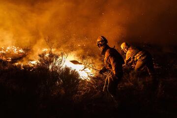 Dos incendios desatados en la provincia de ?vila han provocado la evacuaci¨®n de los municipios de Riofr¨ªo, Sotalbo, Villaviciosa, Palacios y Robledillo, adem¨¢s de quemar 10.000 hect¨¢reas. La situaci¨®n ha obligado la intervenci¨®n de la Unidad Militar de Emergencias.