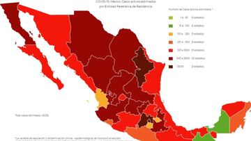 Mapa, muertes y casos de coronavirus en México por estados hoy 5 de noviembre