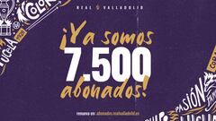 El Real Valladolid llega a los 7.500 abonados