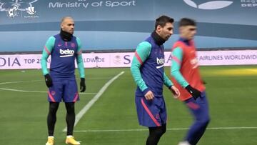 Messi se entrenó y apunta a la final contra el Athletic