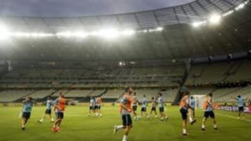España, en el entrenamiento en Fortaleza.