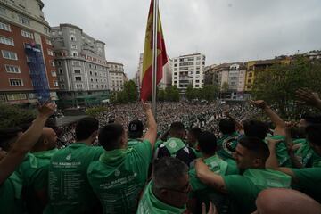 La fiesta conjunto racinguista tras el ascenso a segunda.