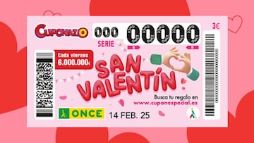 Cuponazo de San Valentín de la ONCE: a qué hora es y cuánto toca de premio en el sorteo del 14 de febrero de 2025