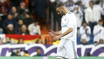 Benzema, durante un partido con el Real Madrid.