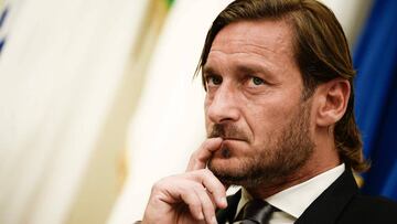 Francesco Totti durante la rueda de prensa en el Foro Itálico.