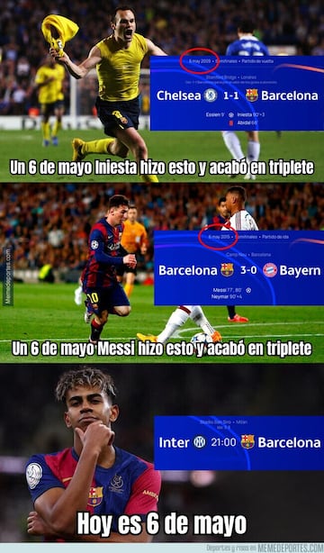 Los mejores memes de la eliminatoria de infarto entre el Inter y el Barcelona
