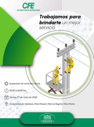 ¿A qué hora inicia el apagón masivo de la CFE este viernes 27 de junio en México?
