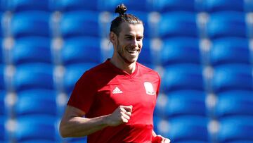 Gareth Bale, entrenando con Gales.