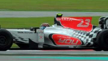 <b>ENTRARON. </b>Vitantonio Liuzzi, durante la calificación de ayer.