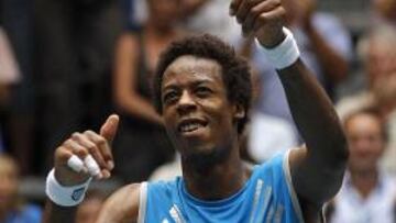 El tenista galo <b>Gael Monfils</b>, tras derrotar a Ferrer en partido de Copa Davis.
