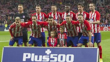 Cinco canteranos en el once del Atl&eacute;tico contra el Real Madrid. 