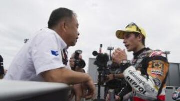 Nakamoto elogia abiertamente a Marc M&aacute;rquez, del que espera grandes cosas.