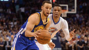 Curry (23) y Thompson (34) dejan a Westbrook sin triple-doble