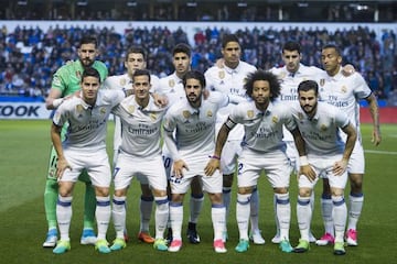 Once del Madrid en Riazor, con nueve cambios.