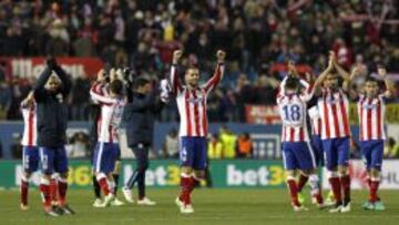 Los jugadores del Atlético esperan dar una alegría a los aficionados rojiblancos.
