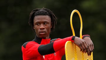 Soccer Football - Ligue 1 - Stade Rennes Training - La Piverdiere, Rennes, France - July 1, 2020   Stade Rennes&#039; Eduardo Camavinga during training   REUTERS/Stephane Mahe