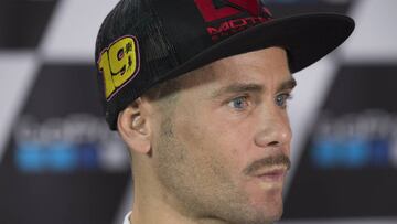 NORTHAMPTON, ENGLAND - AUGUST 23:   Alvaro Bautista of Spain and Angel Nieto Team looks on during the press conference pre-event during the MotoGp Of Great Britain - Previews at Silverstone Circuit on August 23, 2018 in Northampton, England.  (Photo by Mirco Lazzari gp/Getty Images)