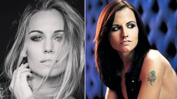 Imágenes de la cantante Edurne y de Dolores O'Riordan, la que fuera líder y vocalista de The Cranberries