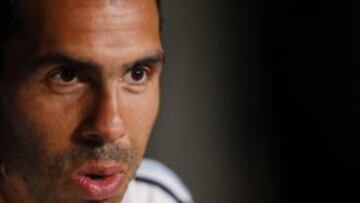 Carlos Tévez en conferencia de prensa.