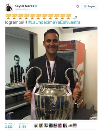 La celebración de los jugadores del Real Madrid en las redes sociales