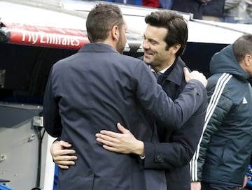 Pablo Machín and Solari before kick-off