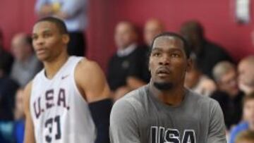 Kevin Durant durante un entrenamiento con la selección de Estados Unidos.