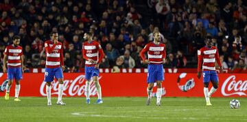 Tristeza del Granada después del gol 0-1