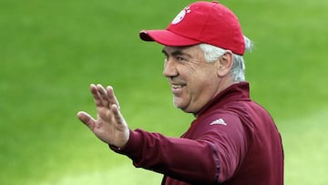 Ancelotti, en el entrenamiento del Bayern en el Bernab&eacute;u.