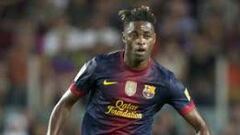 Alex Song en un partido con el FC Barcelona.