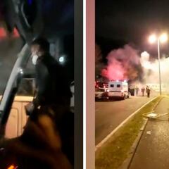 La tensa llegada del Atleti que ha acabado con cristales rotos y cargas: Simeone lo pasó mal