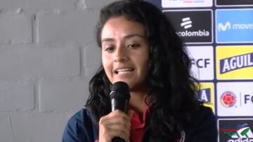 Liana Salazar en rueda de prensa de la Selección Colombia