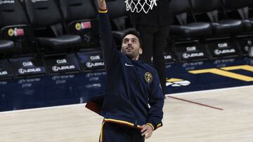 Facundo Campazzo, base de Denver Nuggets, durante un calentamiento.