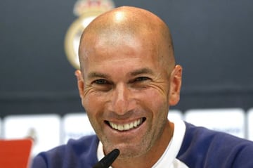 Zidane is smiling at Real Madrid