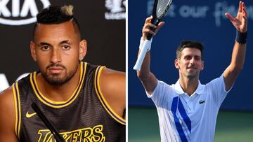 Los tenistas Nick Kyrgios y Novak Djokovic.