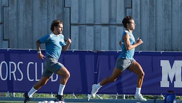 Griezmann y João Félix, en una imagen del entrenamiento en Majadahonda.
