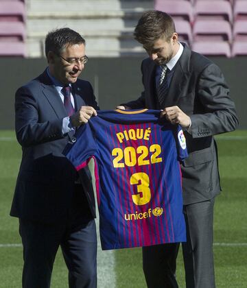 Josep Maria Bartomeu y Gerard Piqué. 