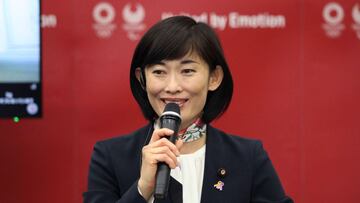 Tamayo Marukawa, ministra para los Juegos Olímpicos y Paralímpicos de Tokio, interviene durante una rueda de prensa.