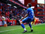 Soccer Football - Liga MX - Toluca v Cruz Azul - Estadio Nemesio Diez, Toluca, Mexico - February 7, 2026 Cruz Azul's Jose Paradela celebrates scoring their first goal REUTERS/Eloisa Sanchez